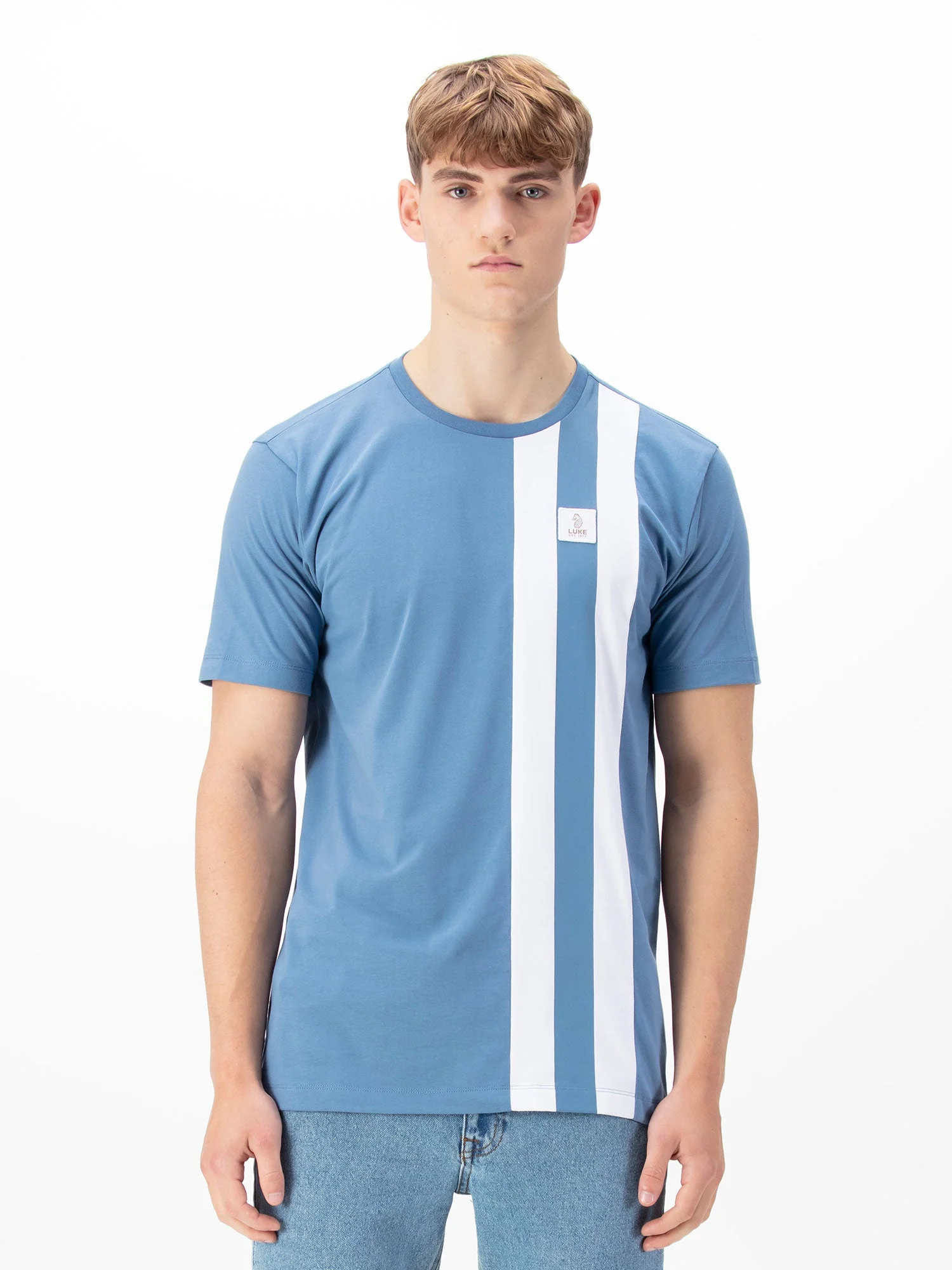 Luke 1977 M740155 Edale T-shirt Denim Blue - Image 2