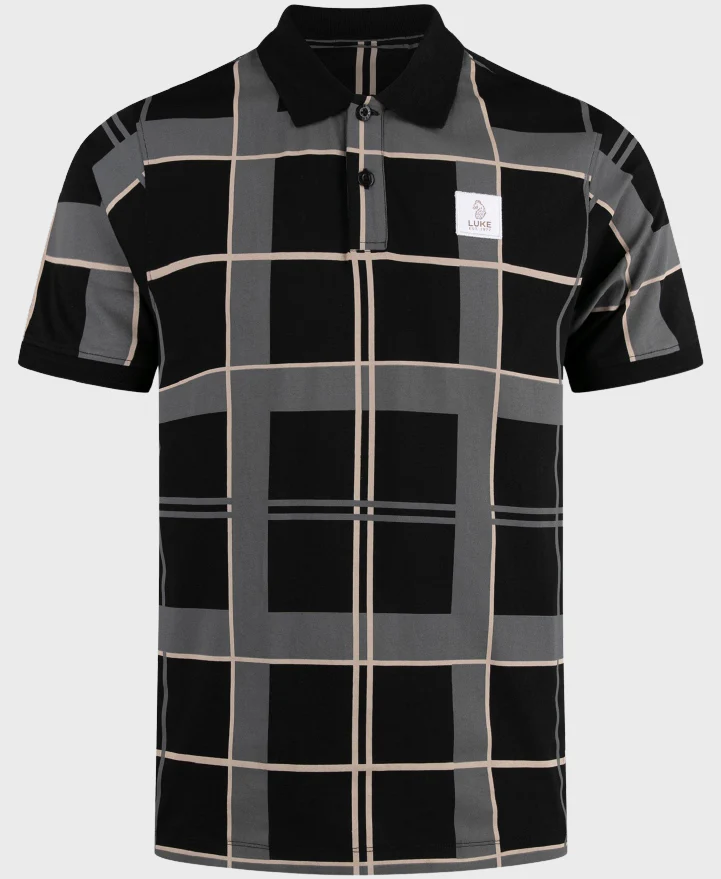 Luke 1977 M741452 Hadrians Polo T-shirt Black & Ecru