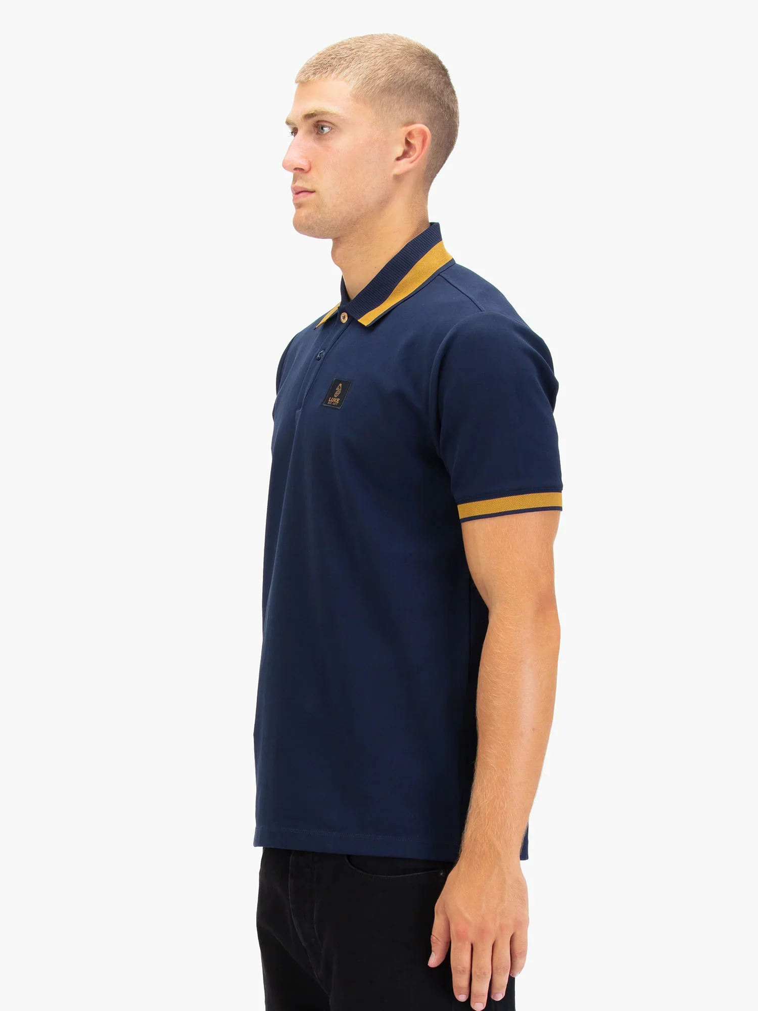 Luke 1977 Makati Polo Shirt Navy Gold - Image 3