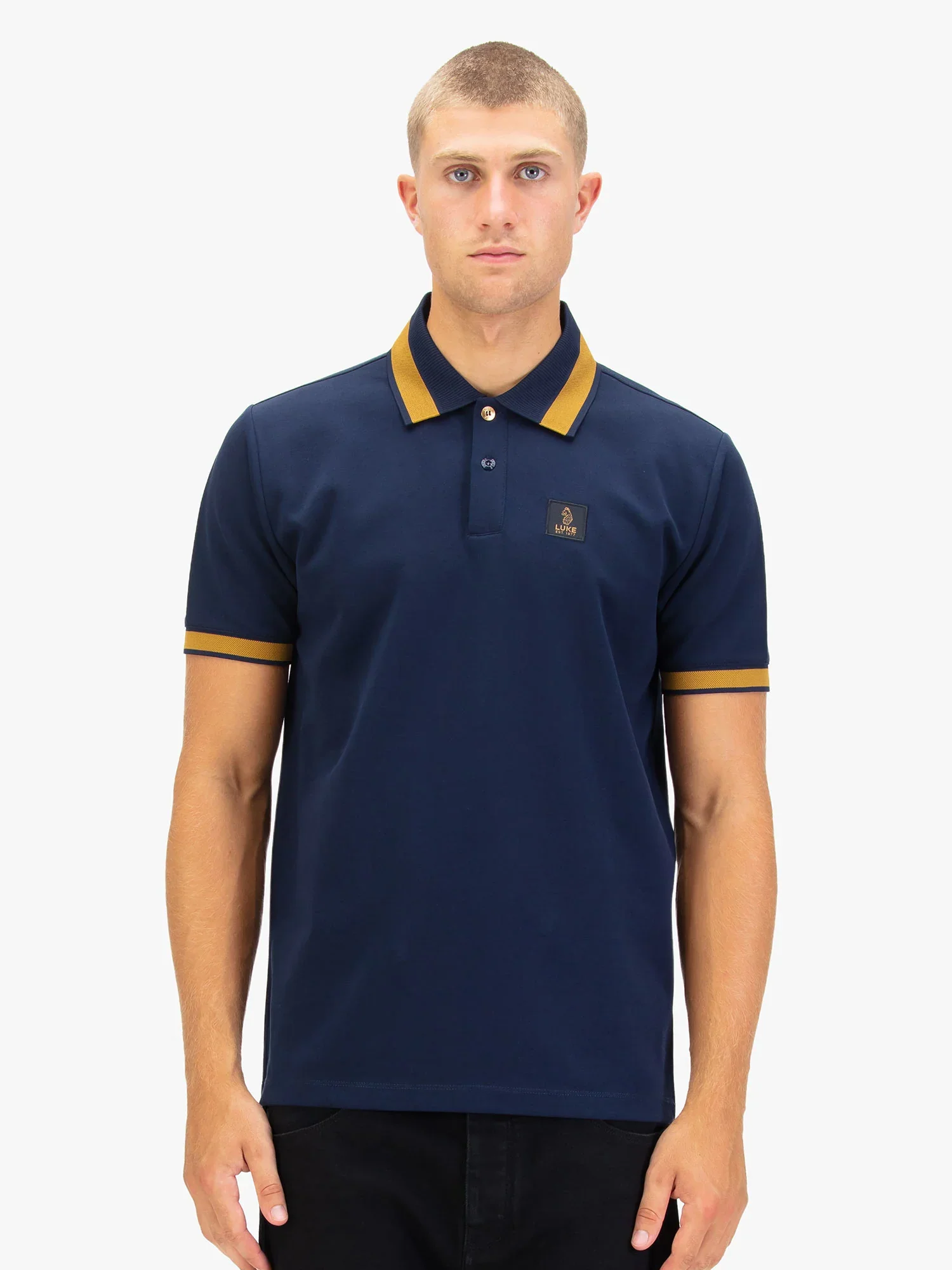 Luke 1977 Makati Polo Shirt Navy Gold - Image 4