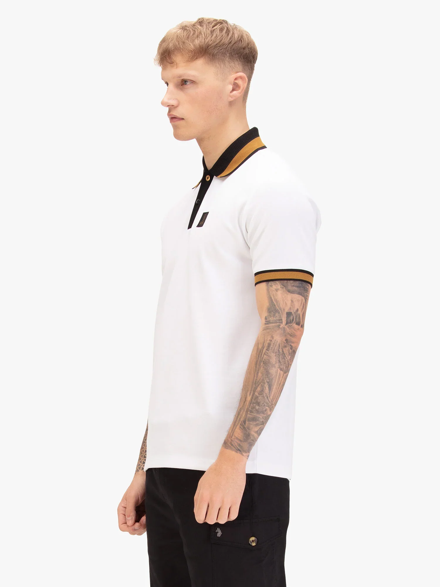 Luke 1977 Makati Honeycomb Textured Polo Shirt - White - Image 3