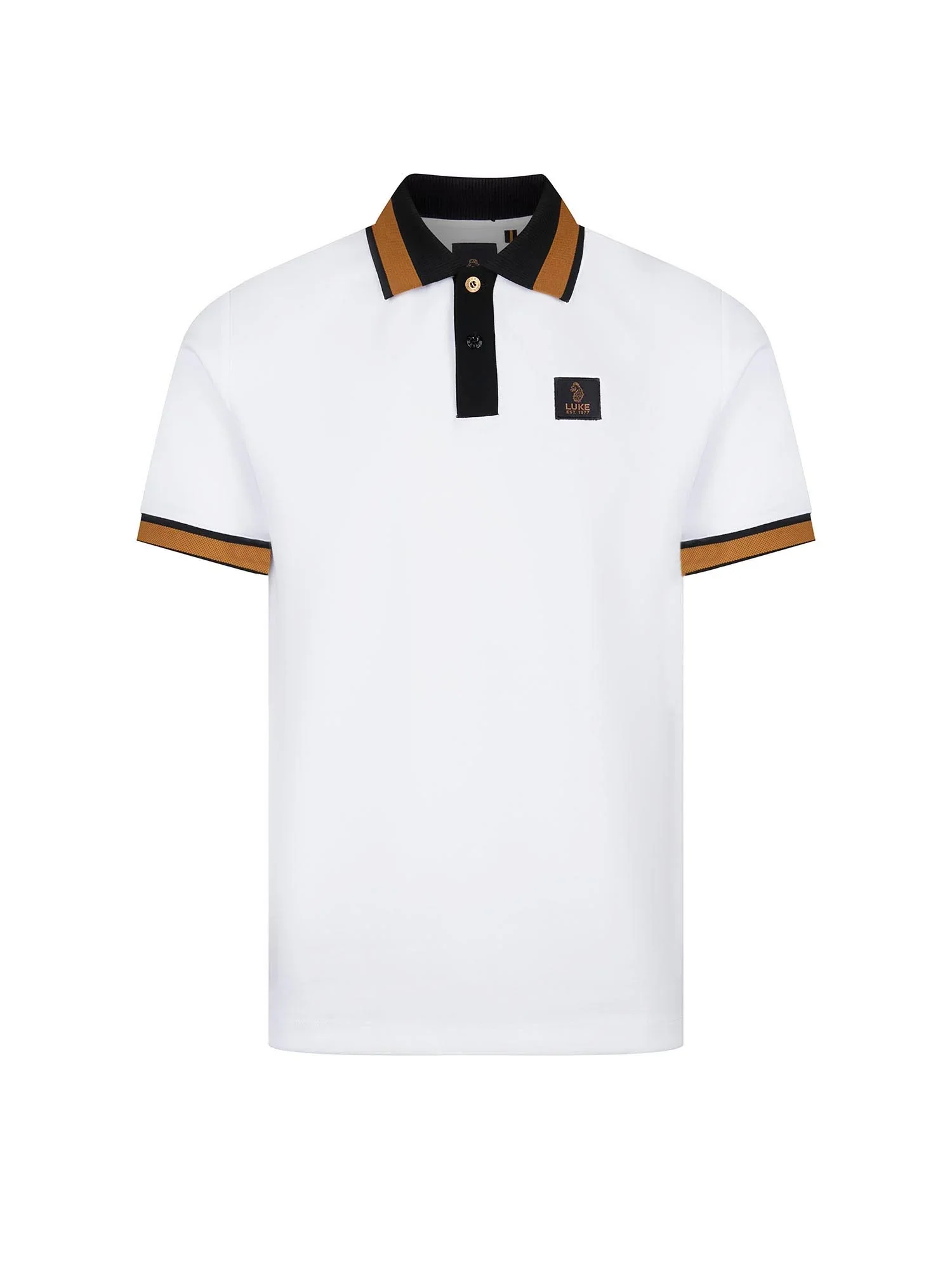 Luke 1977 Makati Honeycomb Textured Polo Shirt - White - Image 4