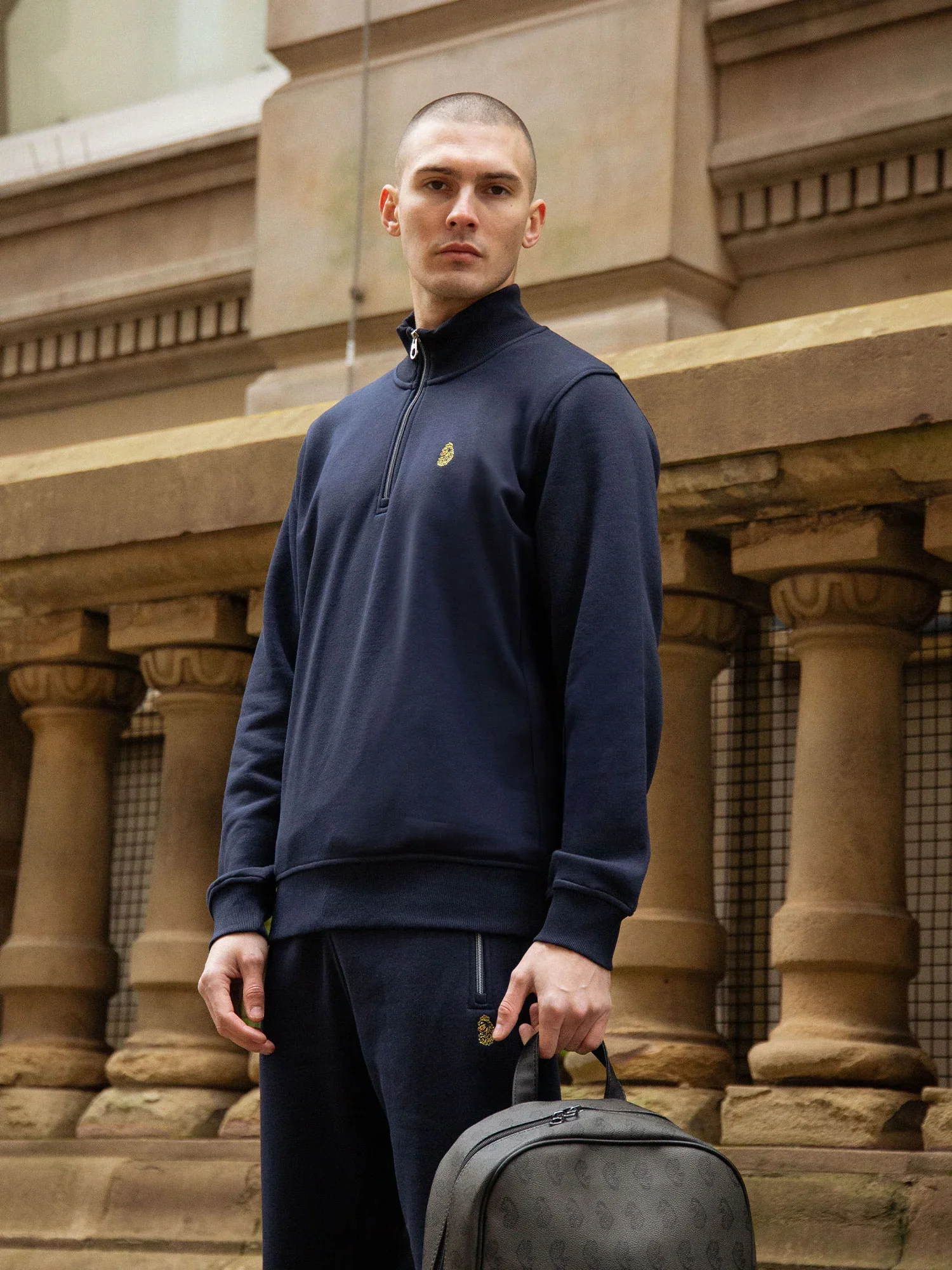 Luke 1977 Sydney 1000 1/4 Zip Sweatshirt Dark Navy - Image 3