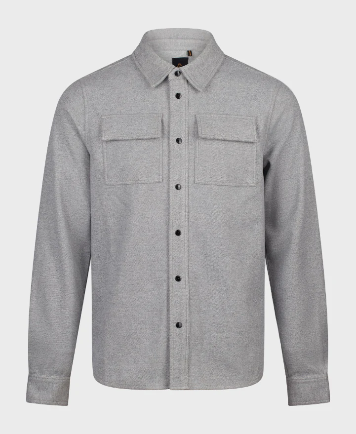 Luke 1977 Ettrick Overshirt Mid Marl Grey