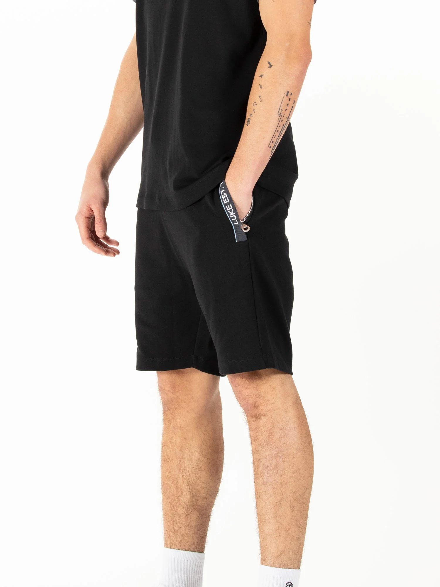 Luke 1977 M801052 Reid Text Detail Shorts Black - Image 2