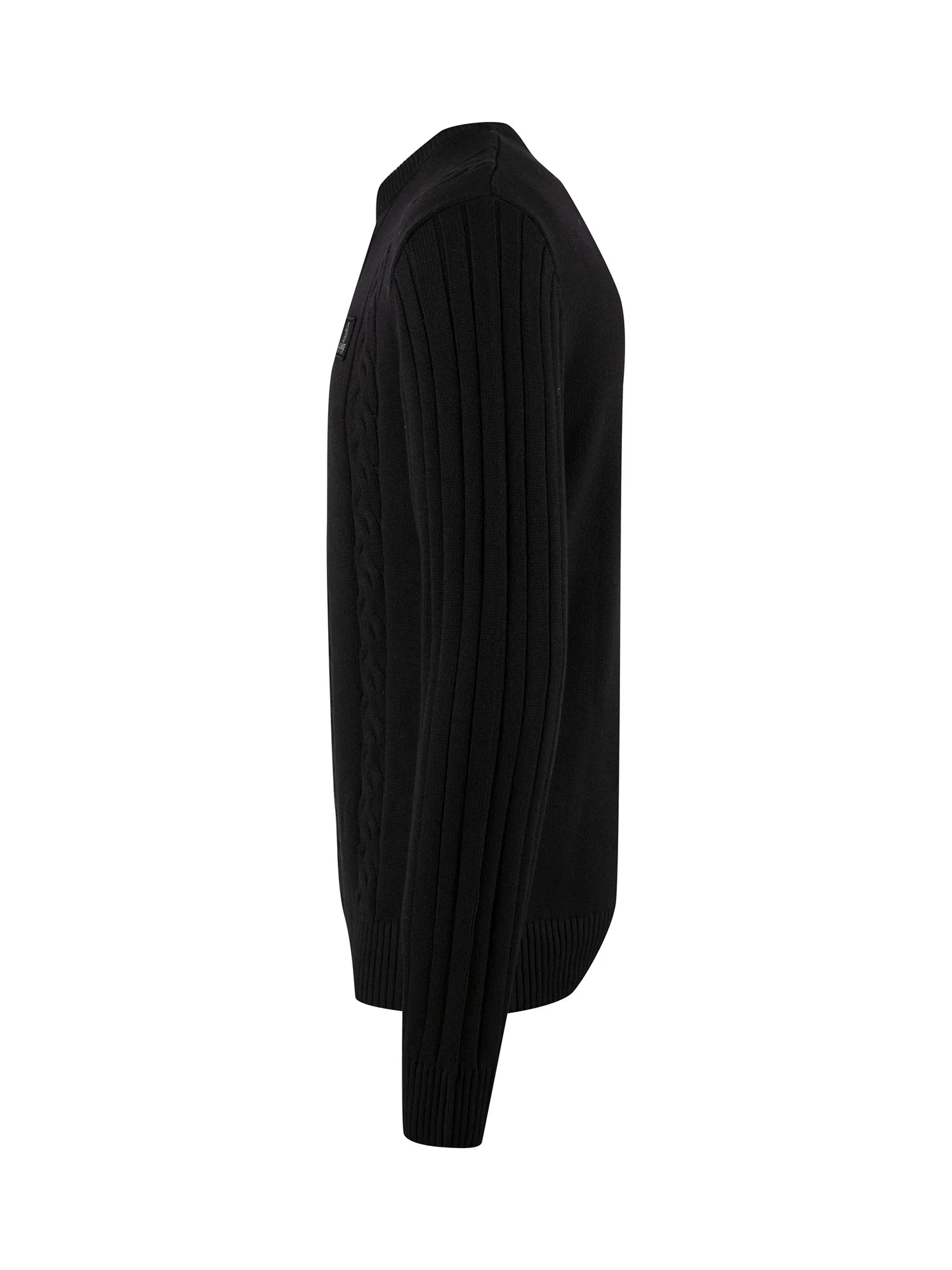 Luke 1977 M810650 Mitchem Cable Knit Jumper Black - Image 3