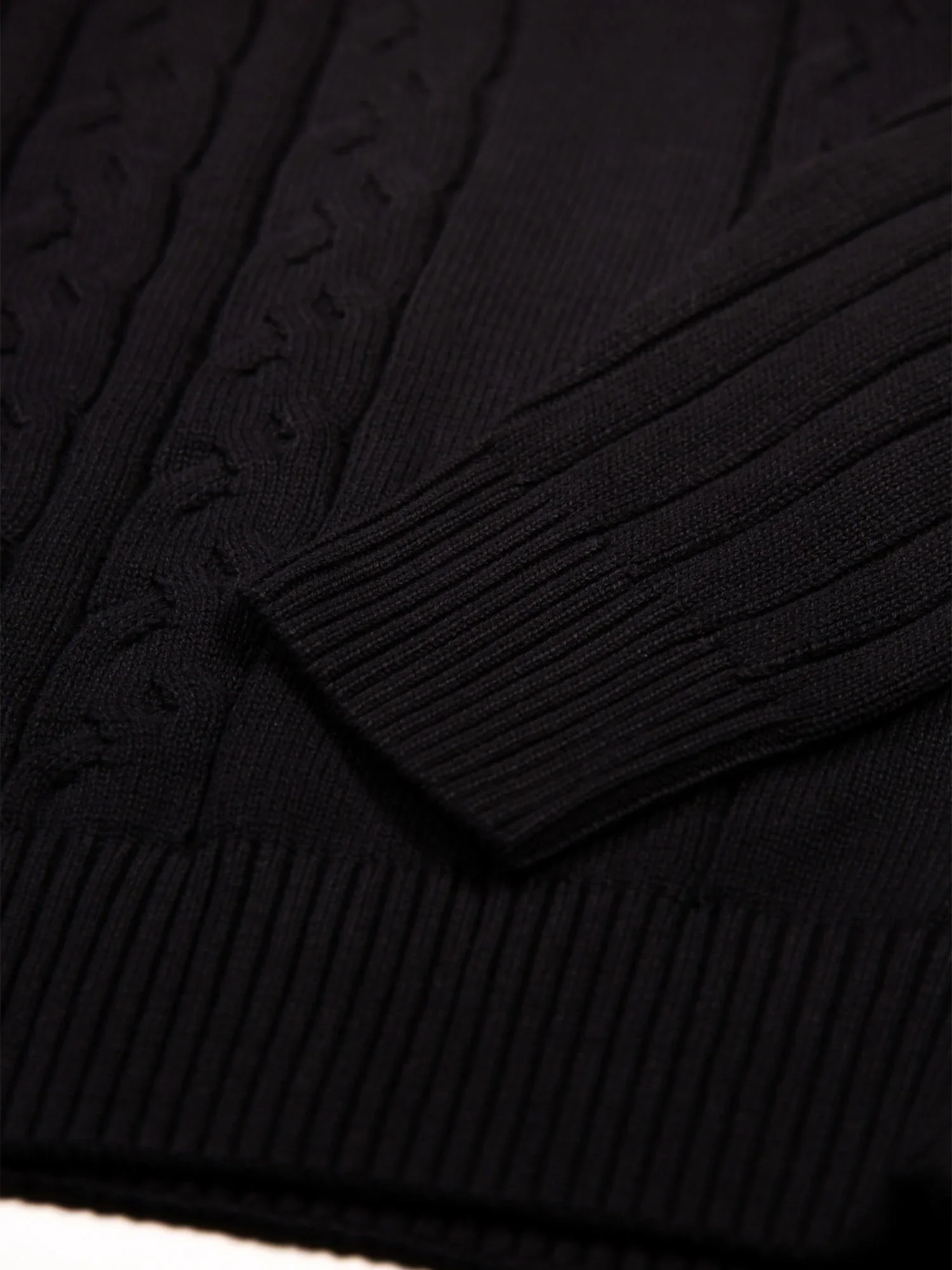 Luke 1977 M810650 Mitchem Cable Knit Jumper Black - Image 8