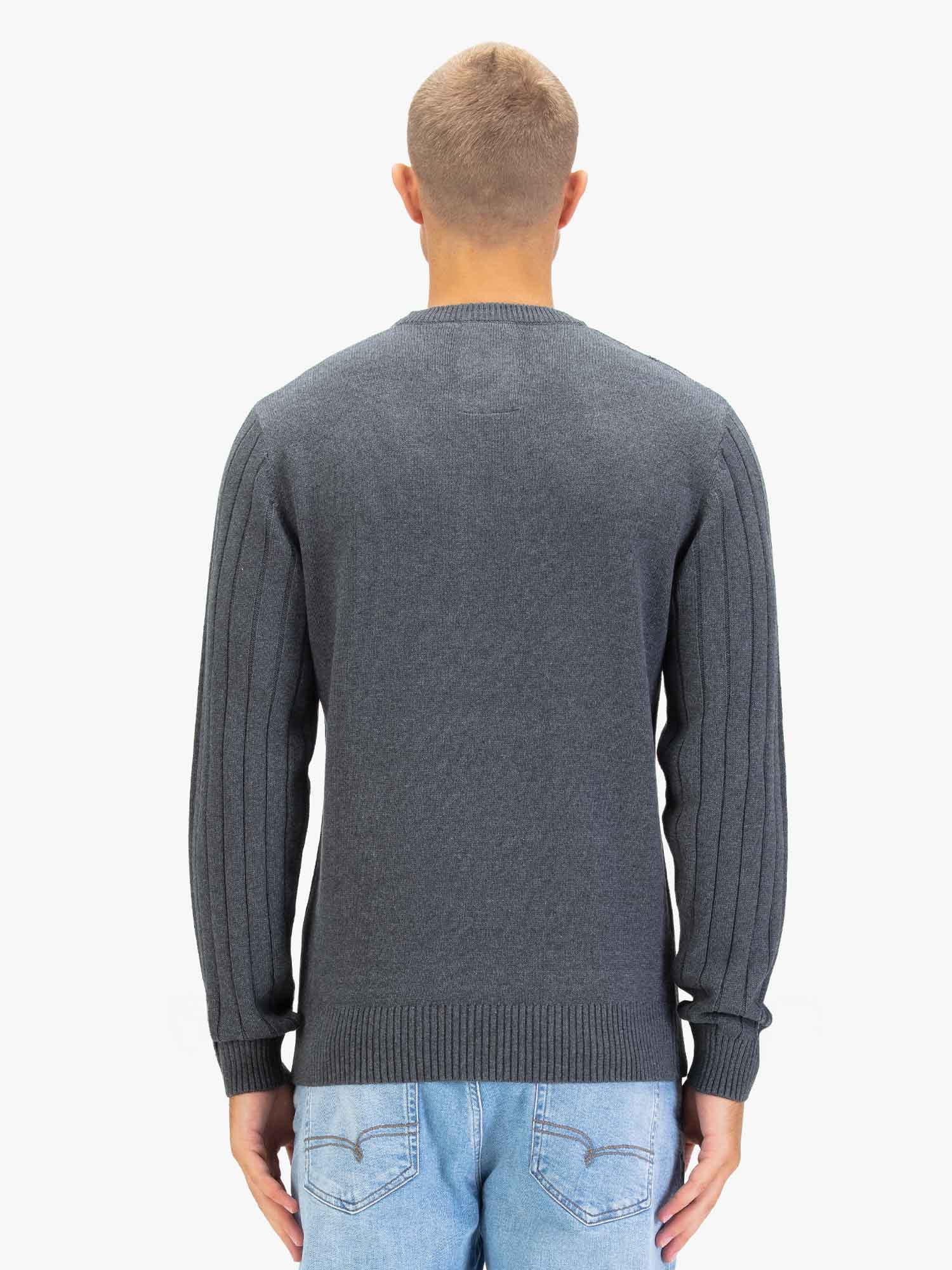 Luke 1977 M810650 Mitchem Cable Knit Jumper Charcoal - Image 5