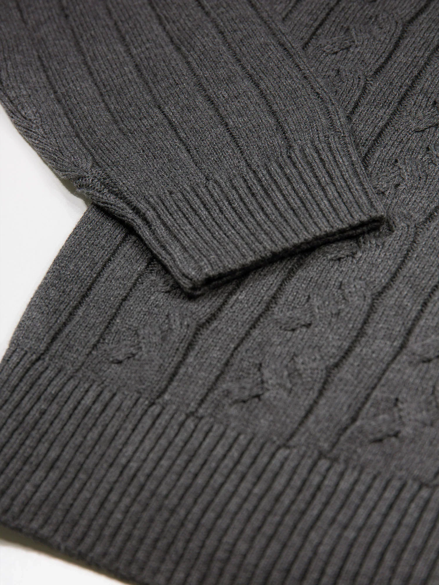 Luke 1977 M810650 Mitchem Cable Knit Jumper Charcoal - Image 6