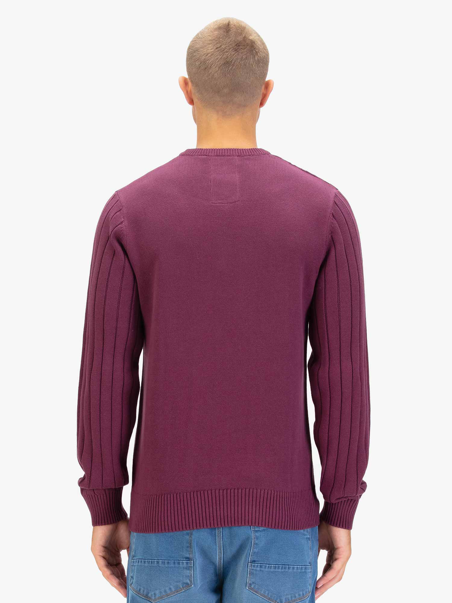 Luke 1977 M810650 Mitchem Cable Knit Jumper Mauve Wine - Image 3