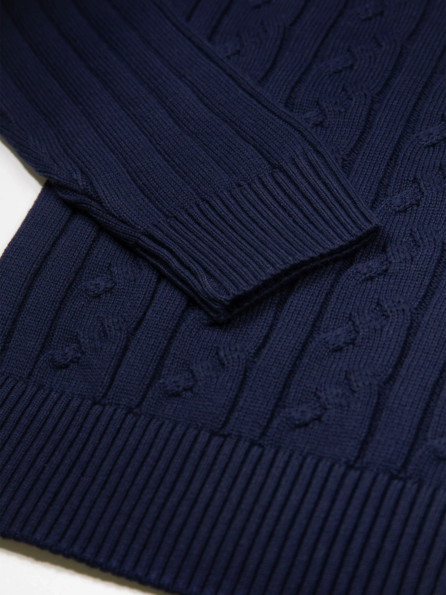 Luke 1977 M810650 Mitchem Cable Knit Jumper Navy - Image 8