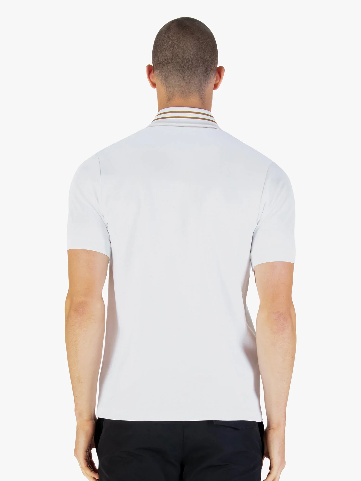 Luke 1977 Throop Zip Neck Polo - White/Gold - Image 2