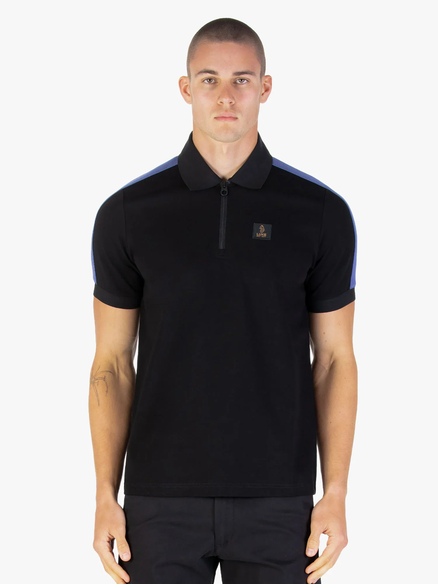 Luke 1977 Caltech 1000 Zip Polo - Black Future Dusk - Image 3