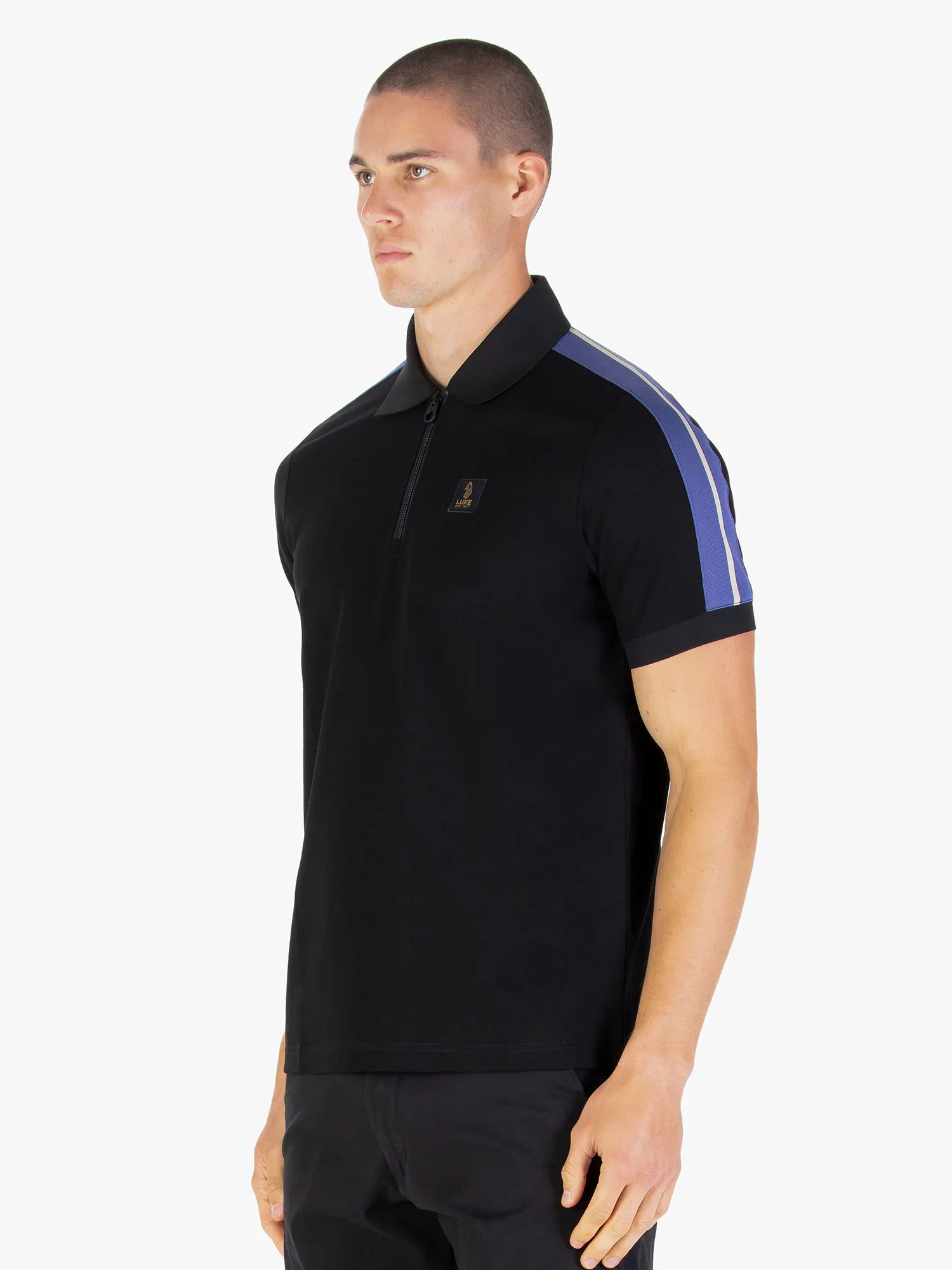 Luke 1977 Caltech 1000 Zip Polo - Black Future Dusk - Image 4