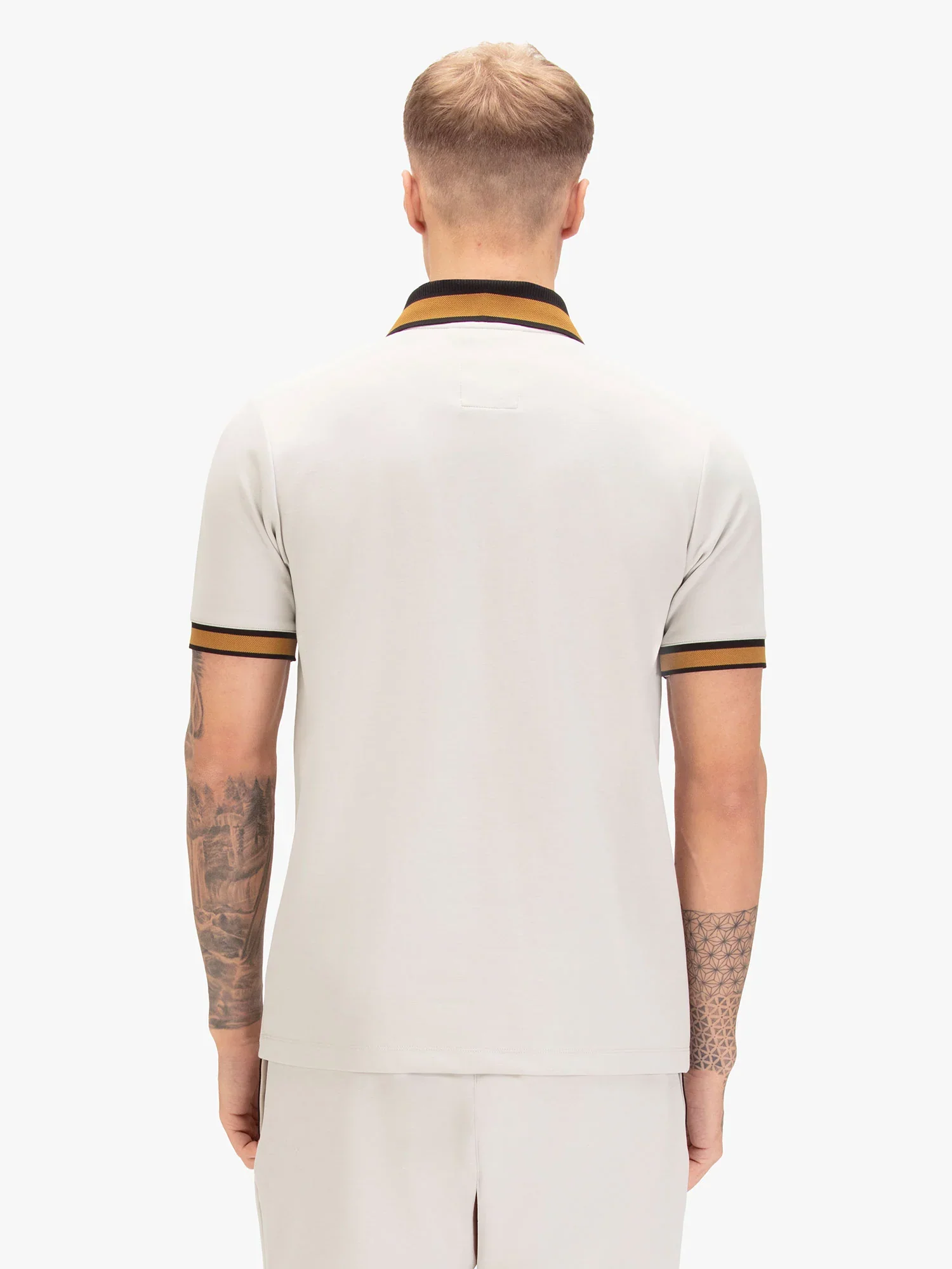 Luke 1977 Makati Honeycomb Textured Polo Shirt - Ice Grey - Image 4