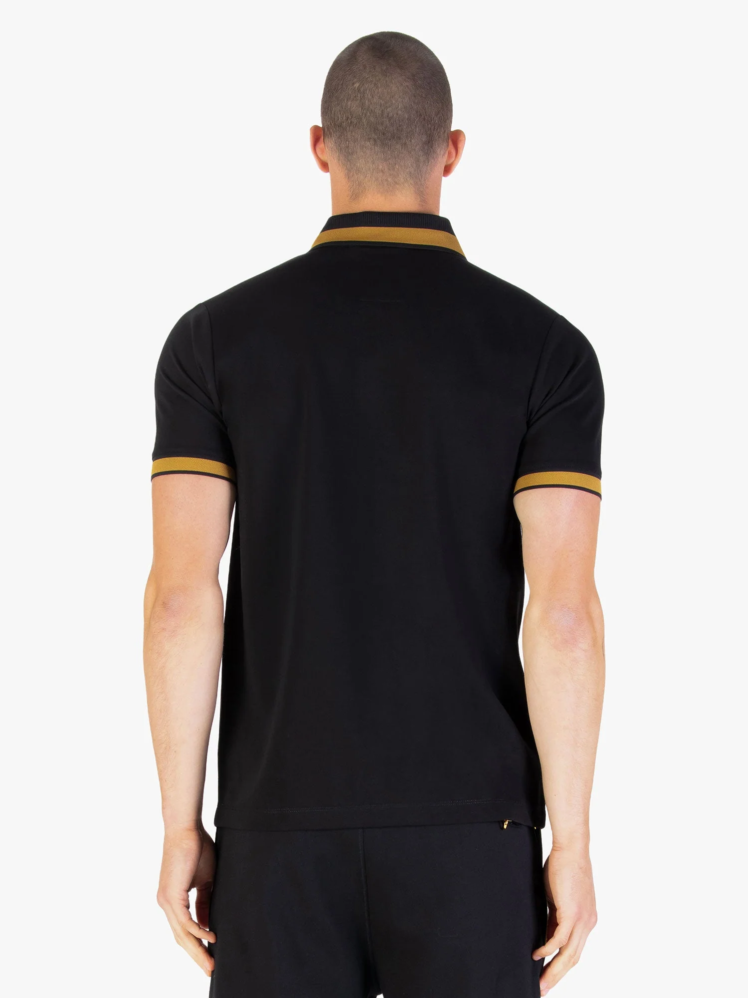 Luke 1977 Makati Honeycomb Textured Polo Shirt - Black - Image 3