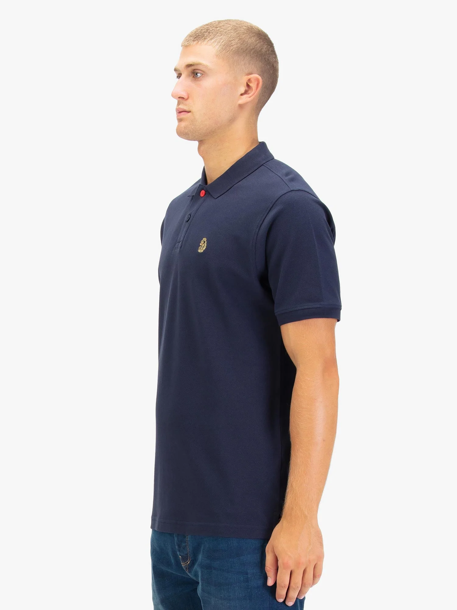Luke 1977 New Mead Pique Polo Shirt - Dark Navy - Image 3
