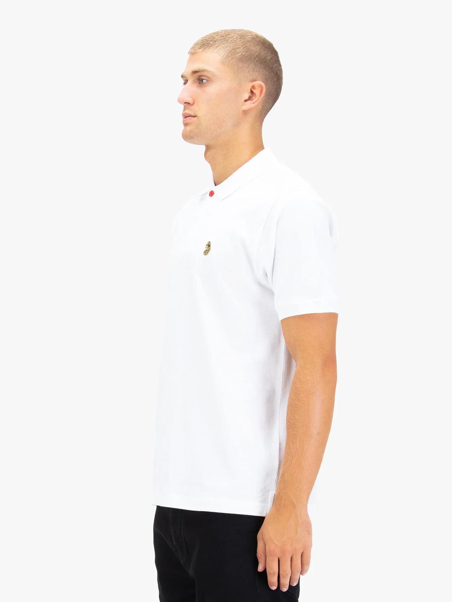 Luke 1977 New Mead Pique Polo Shirt - White - Image 3