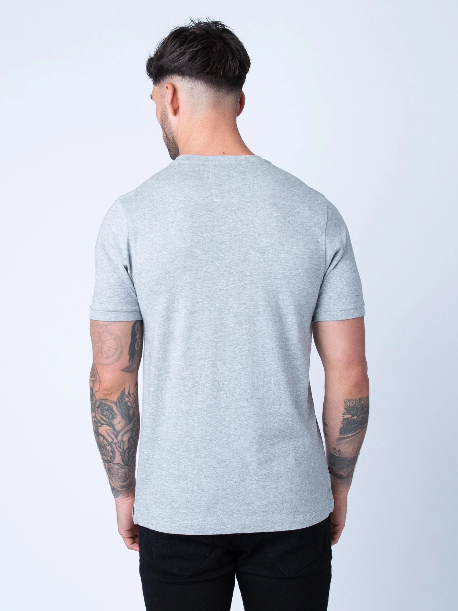 Luke 1977 ZM280165 Traff Core Crew T-shirt Mid Marl Grey - Image 3
