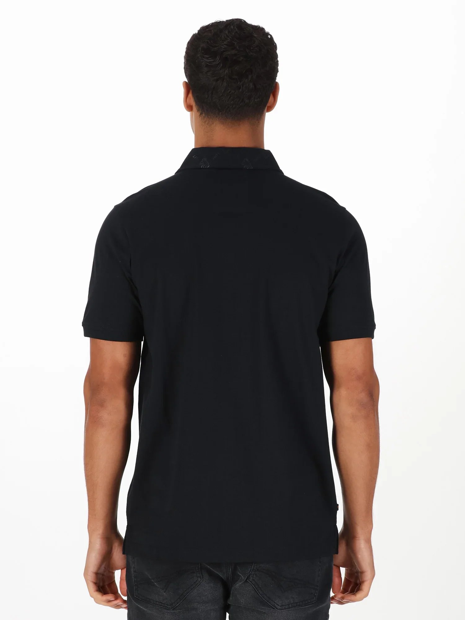 Luke 1977 M751450 Henderson Zip Polo Shirt - Black/Black - Image 2