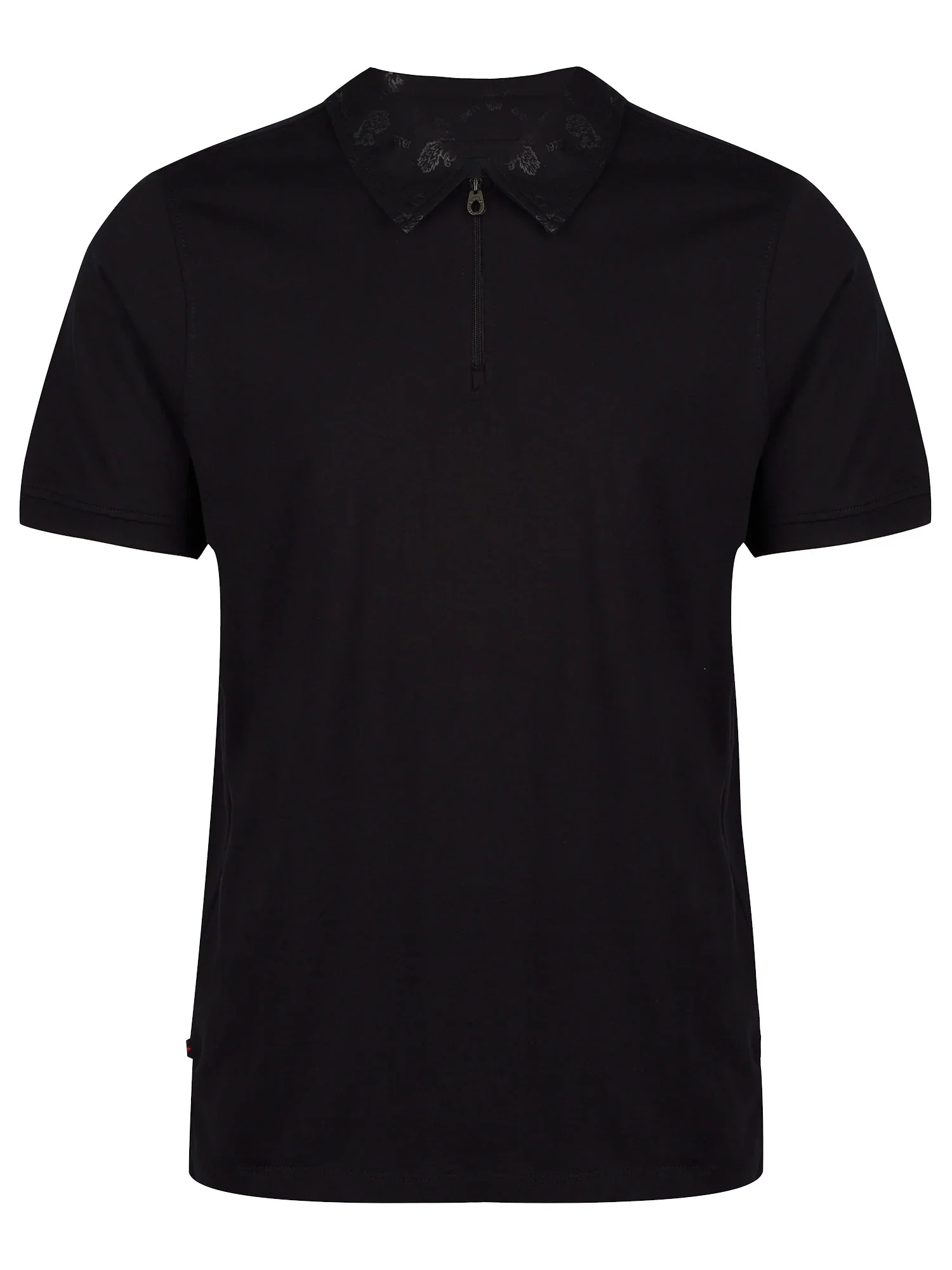 Luke 1977 M751450 Henderson Zip Polo Shirt - Black/Black - Image 4