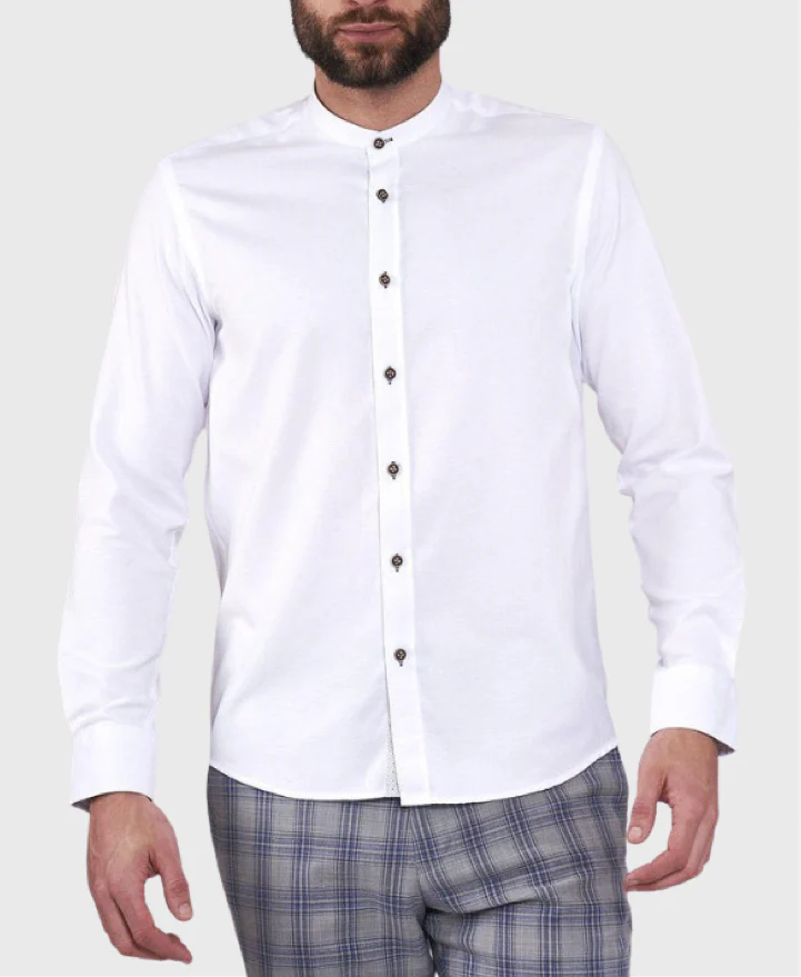 Marc Darcy Grandad Collar Archie Shirt White - Image 2