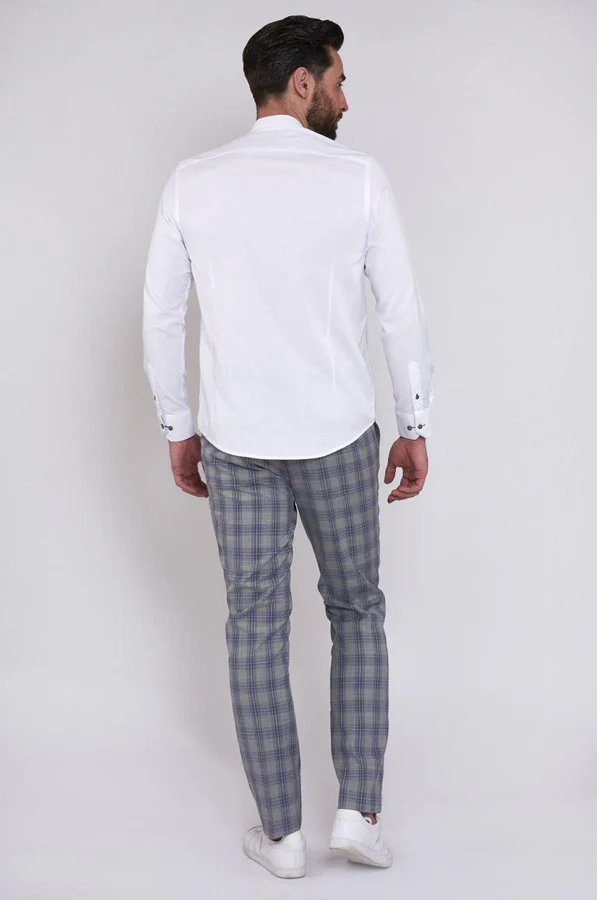 Marc Darcy Grandad Collar Archie Shirt White - Image 3
