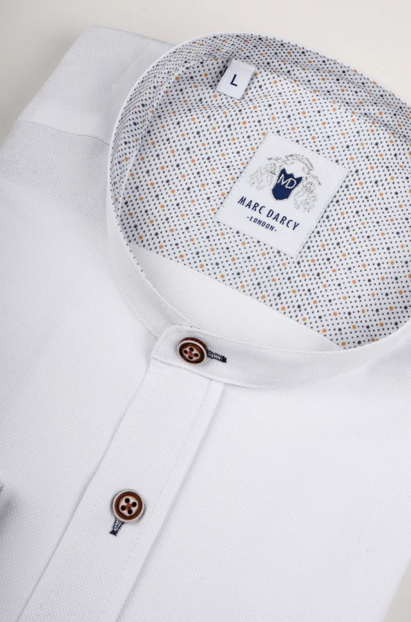 Marc Darcy Grandad Collar Archie Shirt White - Image 4