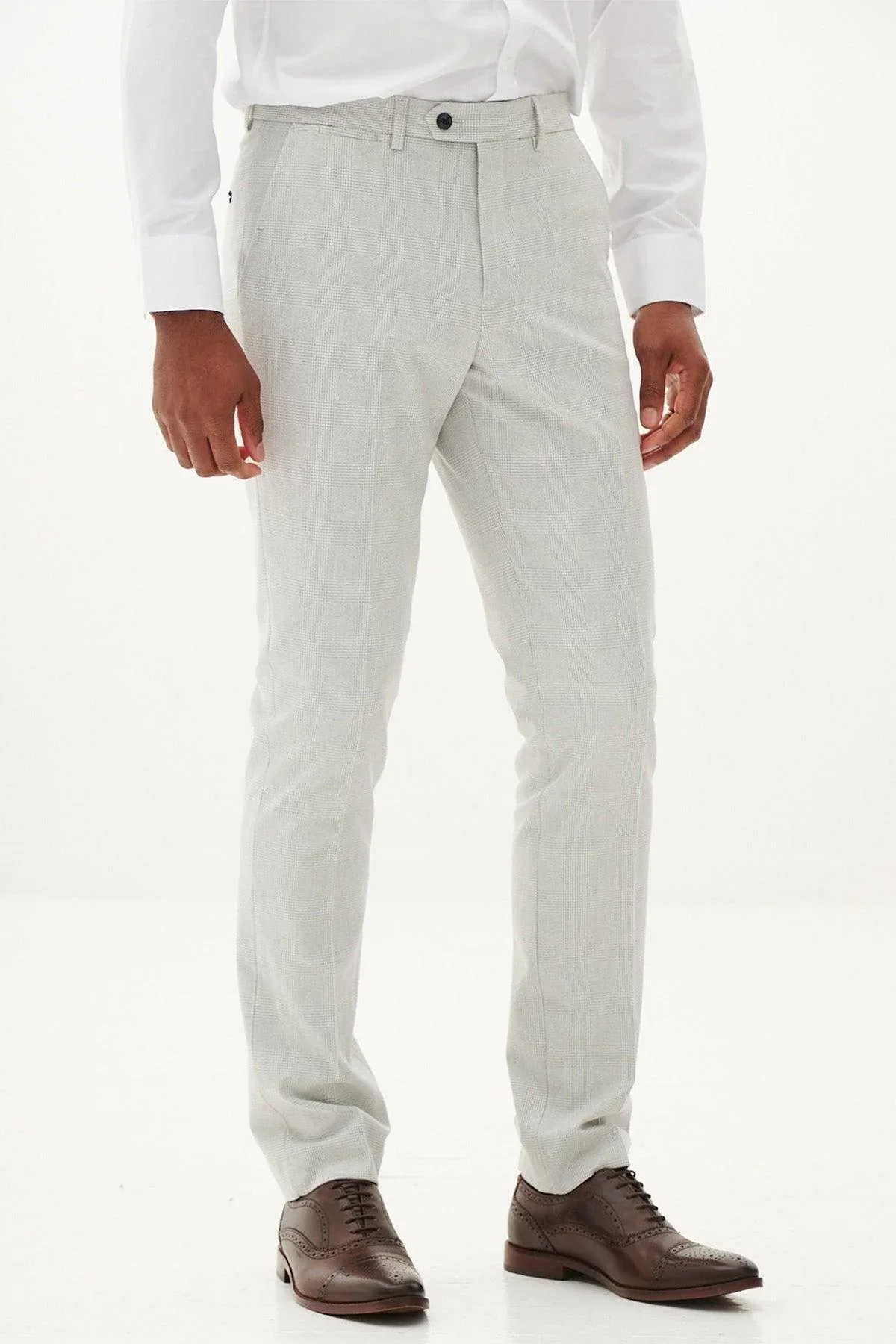 Marc Darcy Bromley Trousers - Stone Check - Image 3