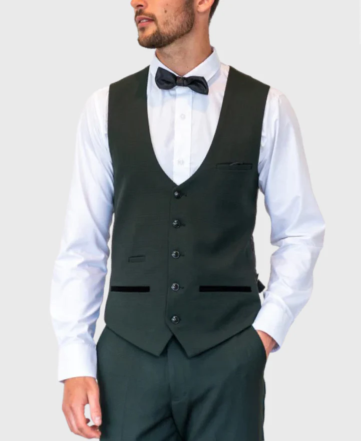 Marc Darcy Bromley Waistcoat Olive - Image 3