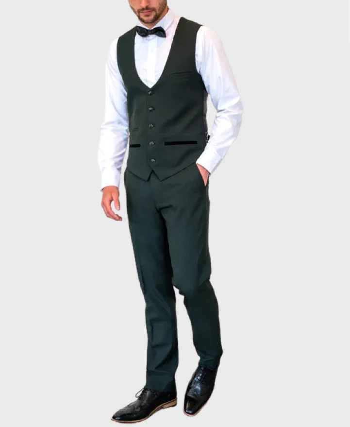Marc Darcy Bromley Waistcoat Olive - Image 4