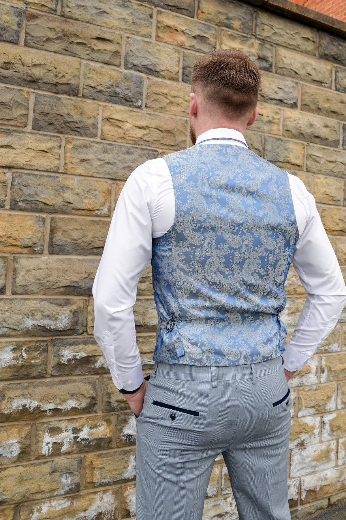 Marc Darcy Bromley Waistcoat Sky Blue - Image 3