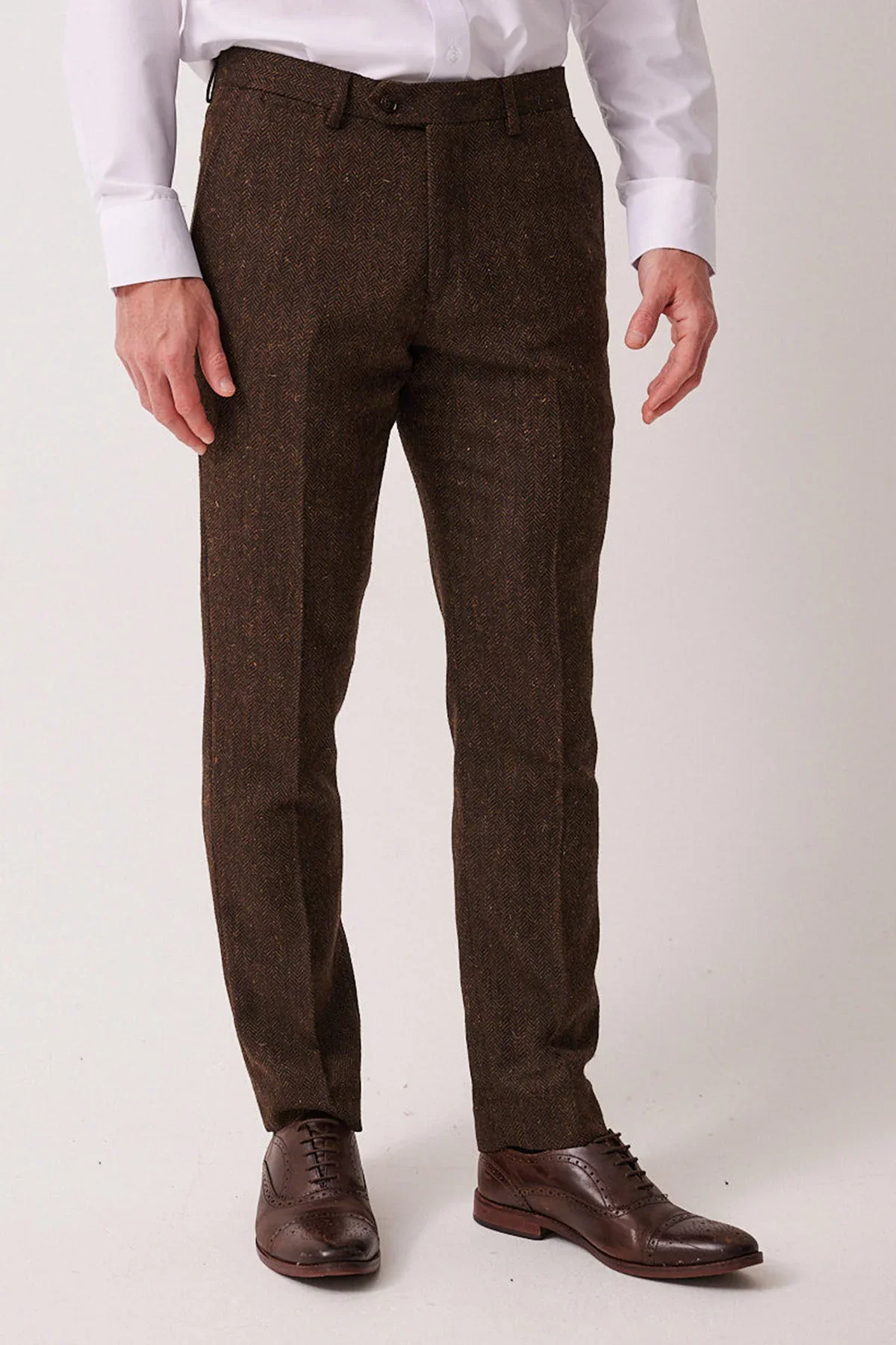 Marc Darcy Dean Tweed Trousers - Brown