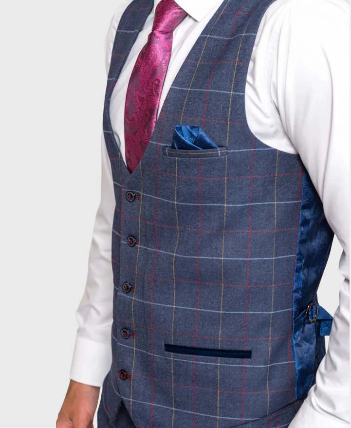 Marc Darcy Drake Waistcoat Navy - Image 2