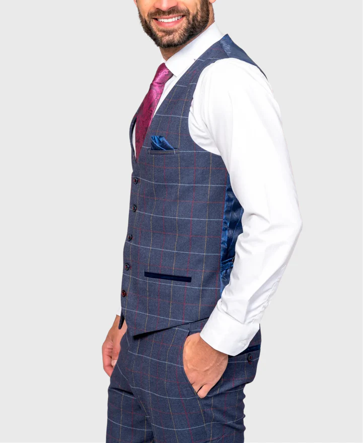 Marc Darcy Drake Waistcoat Navy - Image 4