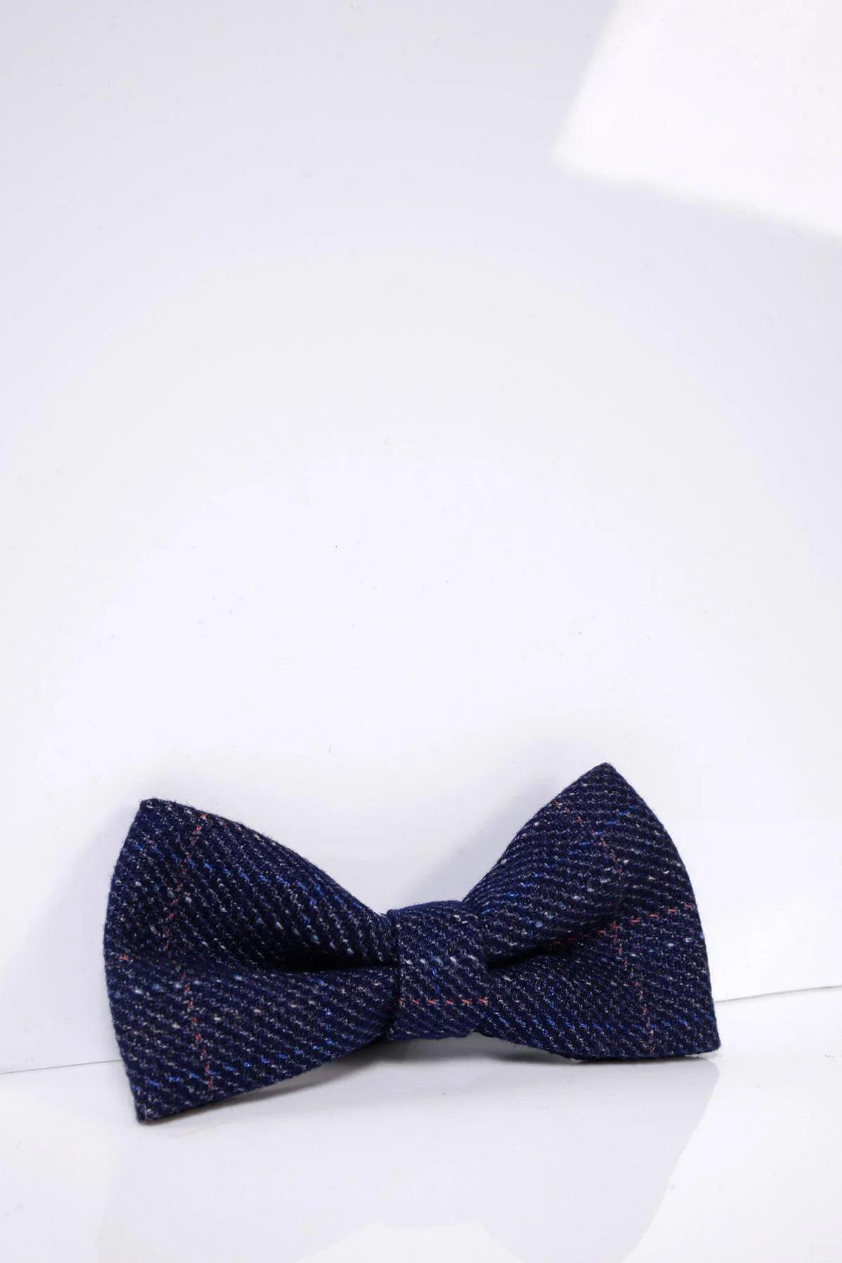 Marc Darcy Harry Tweed Check Bow Tie - Indigo Blue - Image 2