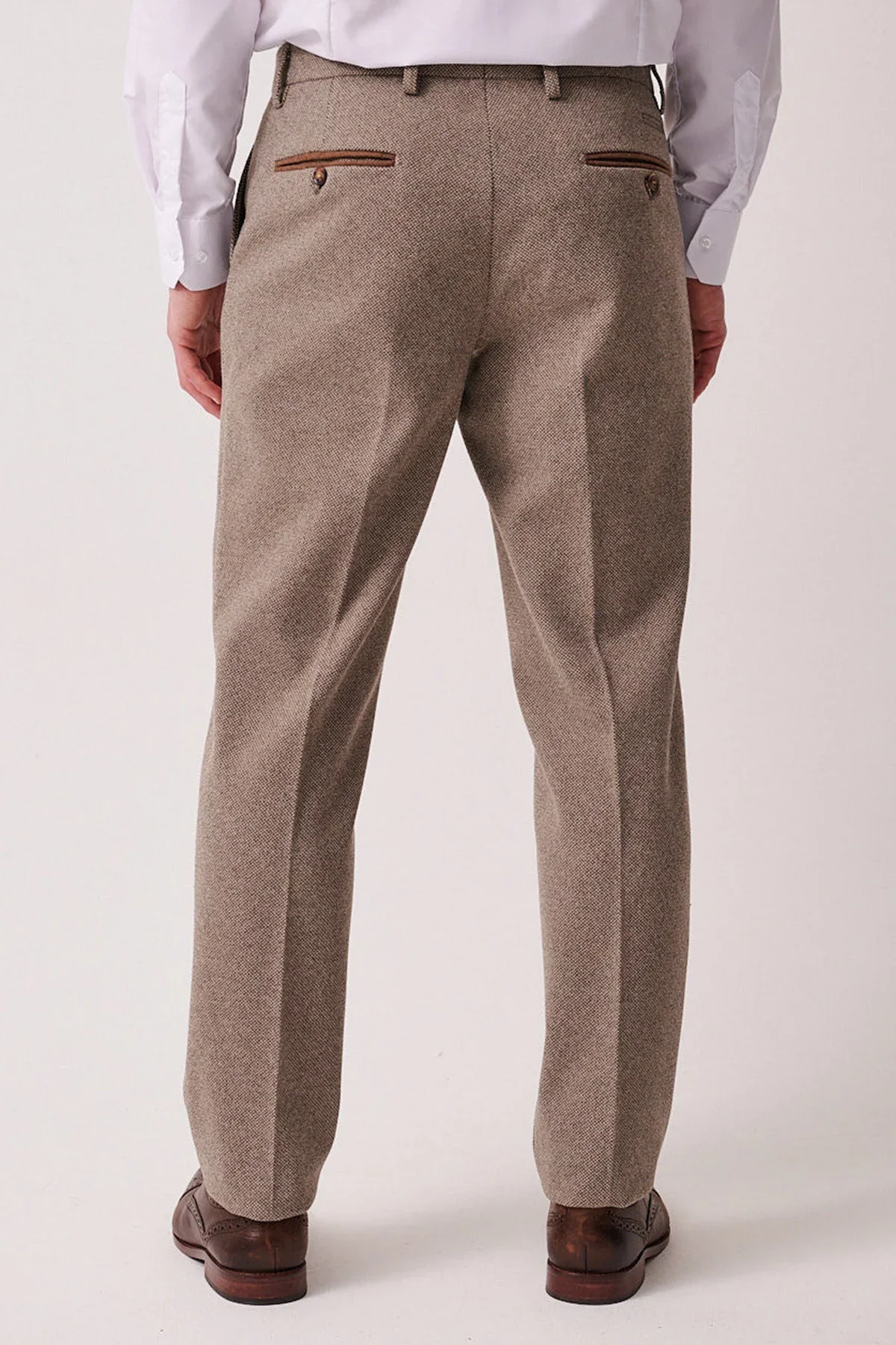Marc Darcy Hayden Tweed Trouser - Tan - Image 2