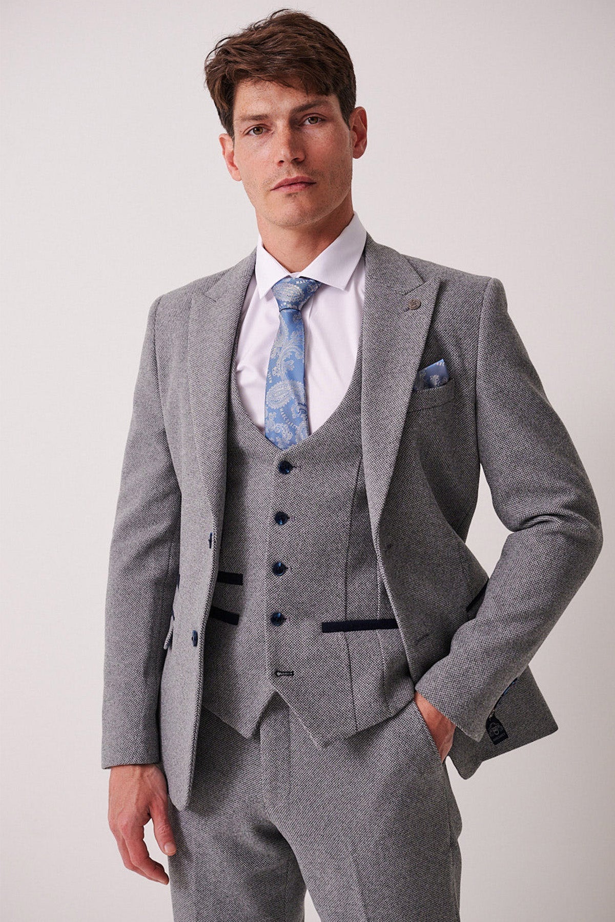 Marc Darcy Hayden Tweed Blazer - Silver