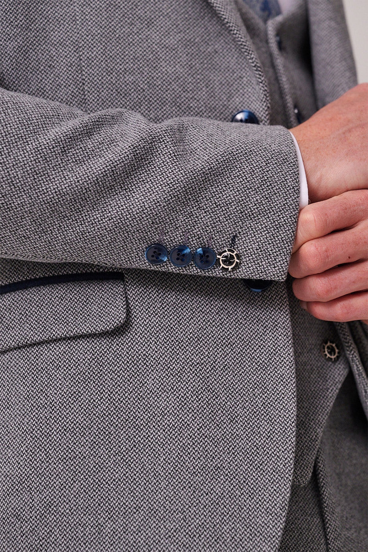 Marc Darcy Hayden Tweed Blazer - Silver - Image 3