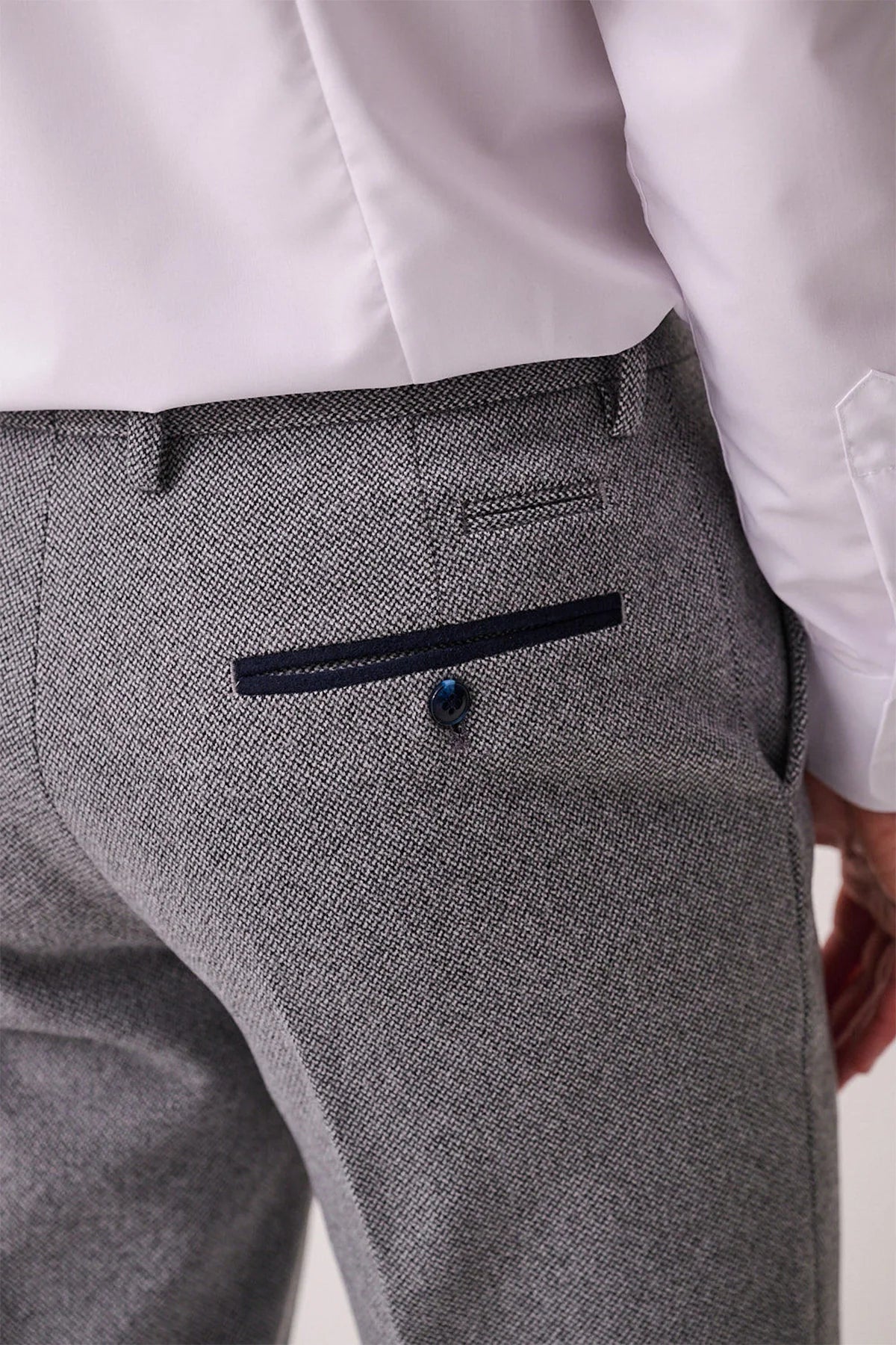 Marc Darcy Hayden Tweed Trouser - Silver - Image 3