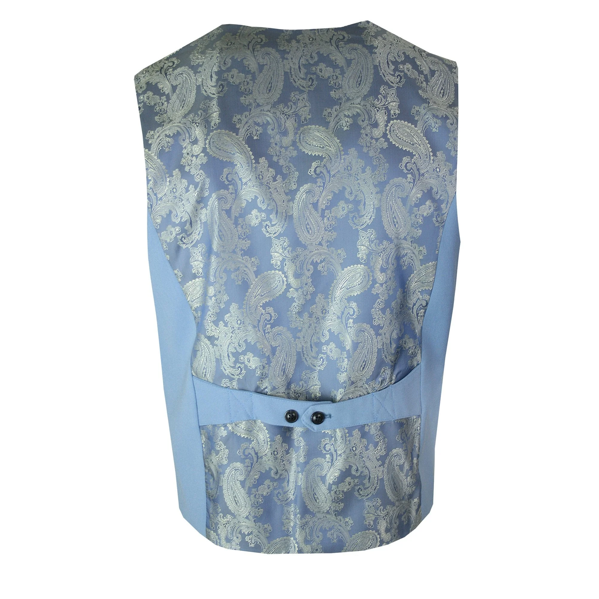 Marc Darcy Kelly Single Breasted Waistcoat Sky Blue - Image 4