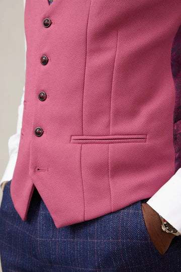 Marc Darcy Kelvin Waistcoat Berry - Image 3