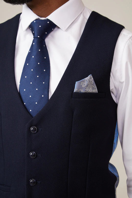 Marc Darcy Kelvin Single Breasted Waistcoat Navy - Image 3