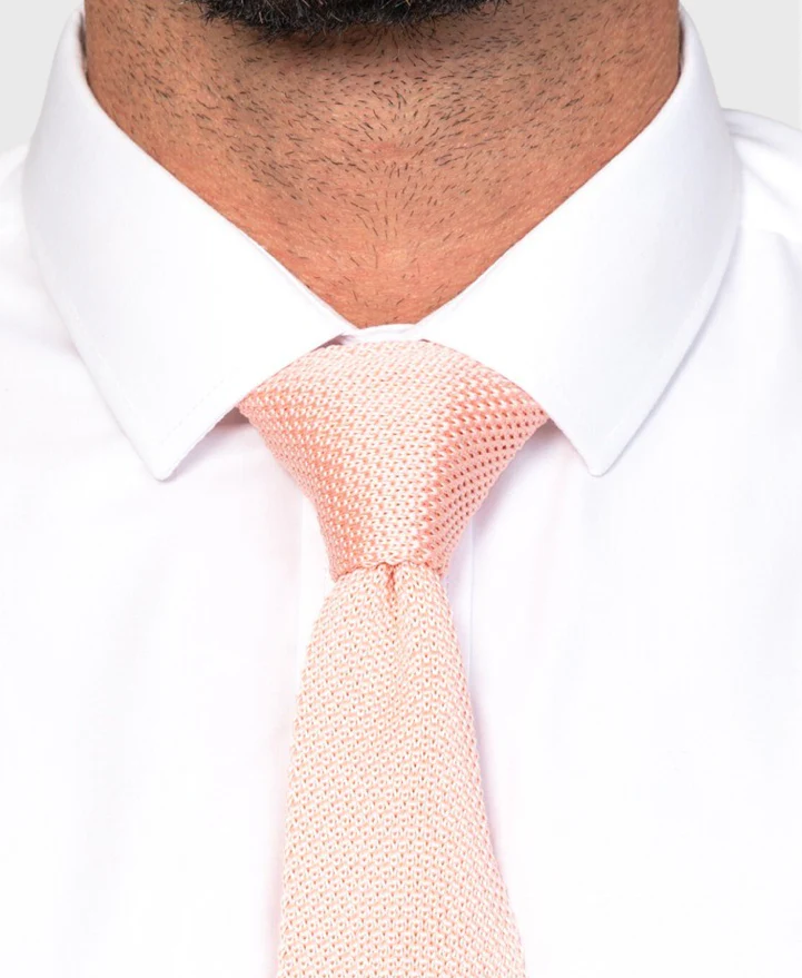Marc Darcy Knitted Tie Peach - Image 2
