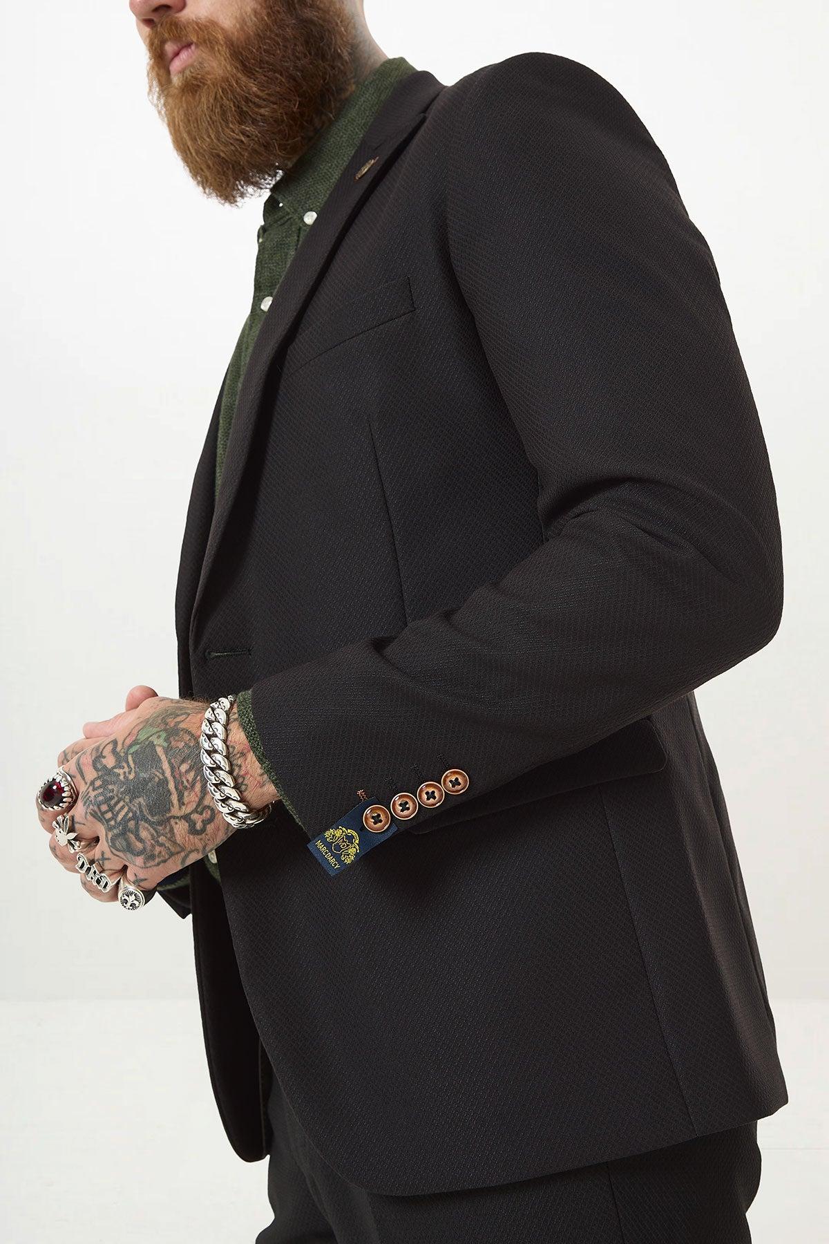 Marc Darcy Max Blazer With Contrast Buttons - Black - Image 8