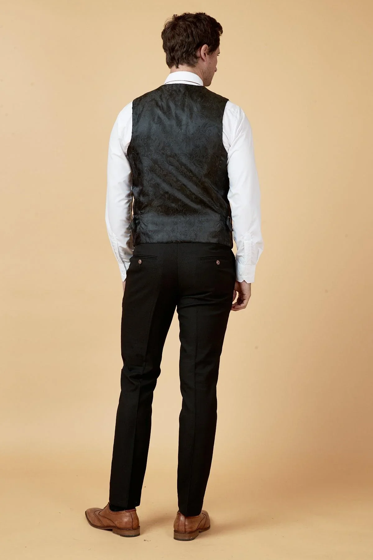 Marc Darcy Max Single Breasted Waistcoat - Black - Image 3