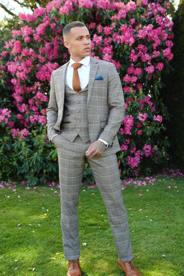 Marc Darcy Ray Blazer Tan Check - Image 2