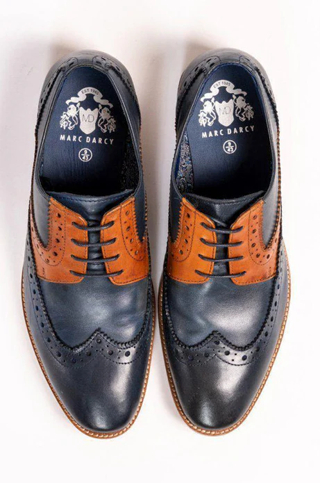 Marc Darcy Riley Shoe Navy Tan - Image 3