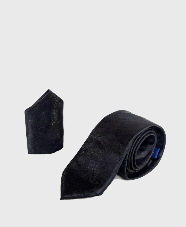 Marc Darcy Tie Set Paisley Black