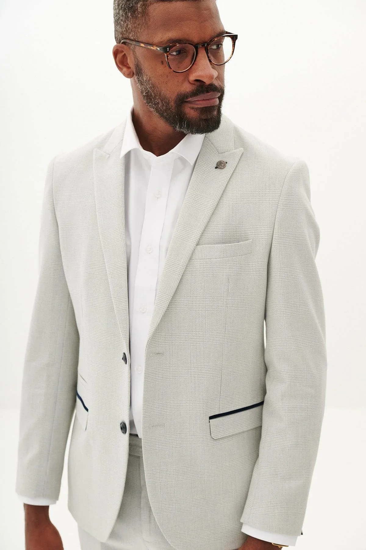 Marc Darcy Bromley Blazer - Stone Check - Image 3